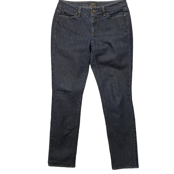 Ann Taylor Jeans Womens 4 Curvy Blue Dark Wash Stretch Denim Preppy Chic Classic - Picture 1 of 12